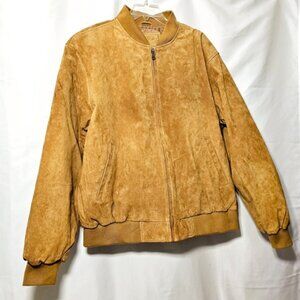 🛑Vintage Reed Mens Tan Suede Leather Zip-up Bomber Jacket Coat Size 2XLT